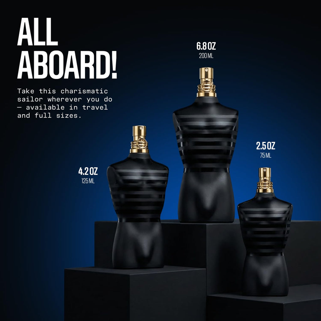 Jean Paul Gaultier Le Male Le Parfum - Amber Woody Eau de Parfum Intense for Men Fragrance - Cardamom, Lavender & Iris, Vanilla - Men's Perfume Spray, 4.2oz