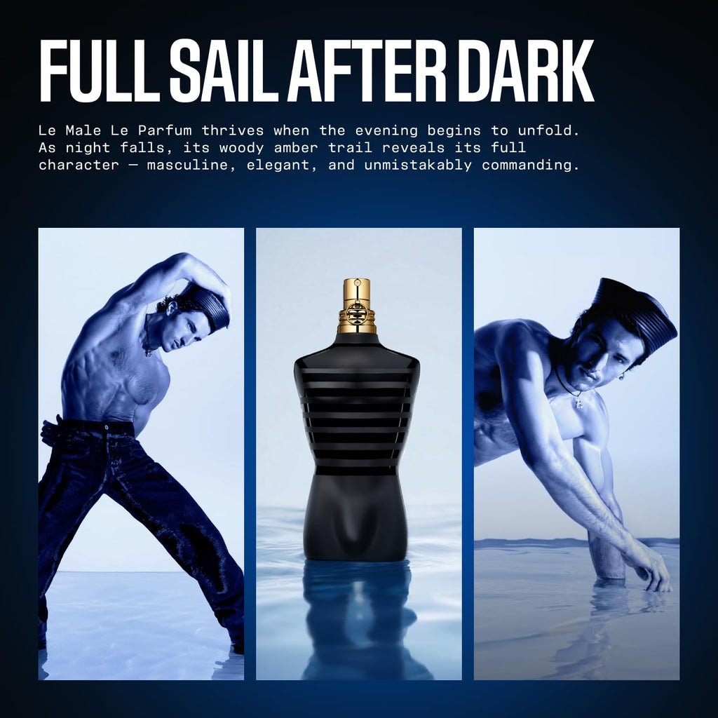 Jean Paul Gaultier Le Male Le Parfum - Amber Woody Eau de Parfum Intense for Men Fragrance - Cardamom, Lavender & Iris, Vanilla - Men's Perfume Spray, 4.2oz
